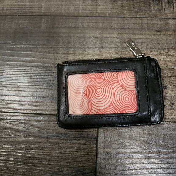 Small Hobo wallet coin purse credit card holder black leather LL - Picture 2 of 6